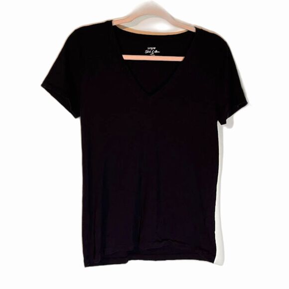 J Crew T-Shirt SZ M  Navy Blue Slub 100% Cotton Normcore Casual Minimalist - Picture 1 of 3